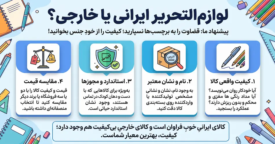 لوازم التحریر ایرانی یا خارجی؟