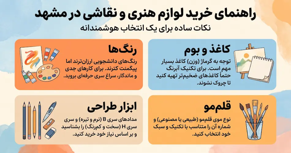 لوازم هنری و نقاشی در مشهد